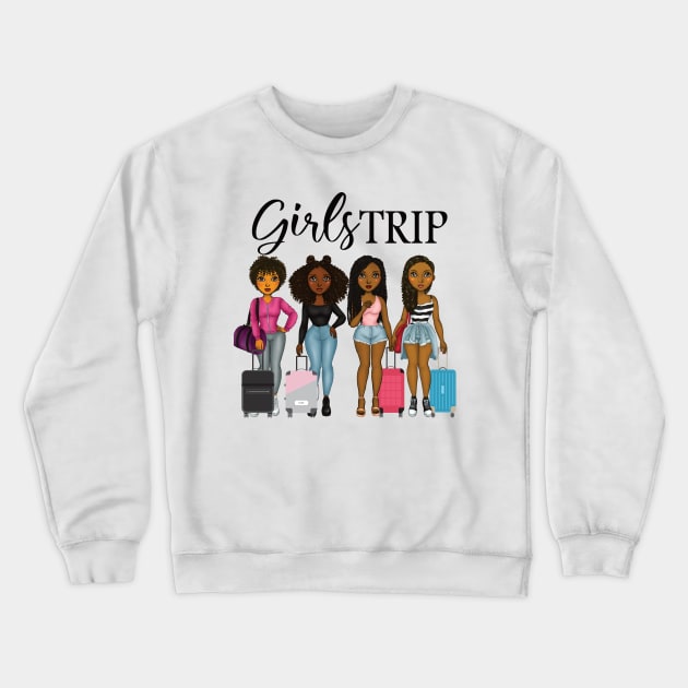 Girls trip black women African American cute gift Crewneck Sweatshirt by DODG99